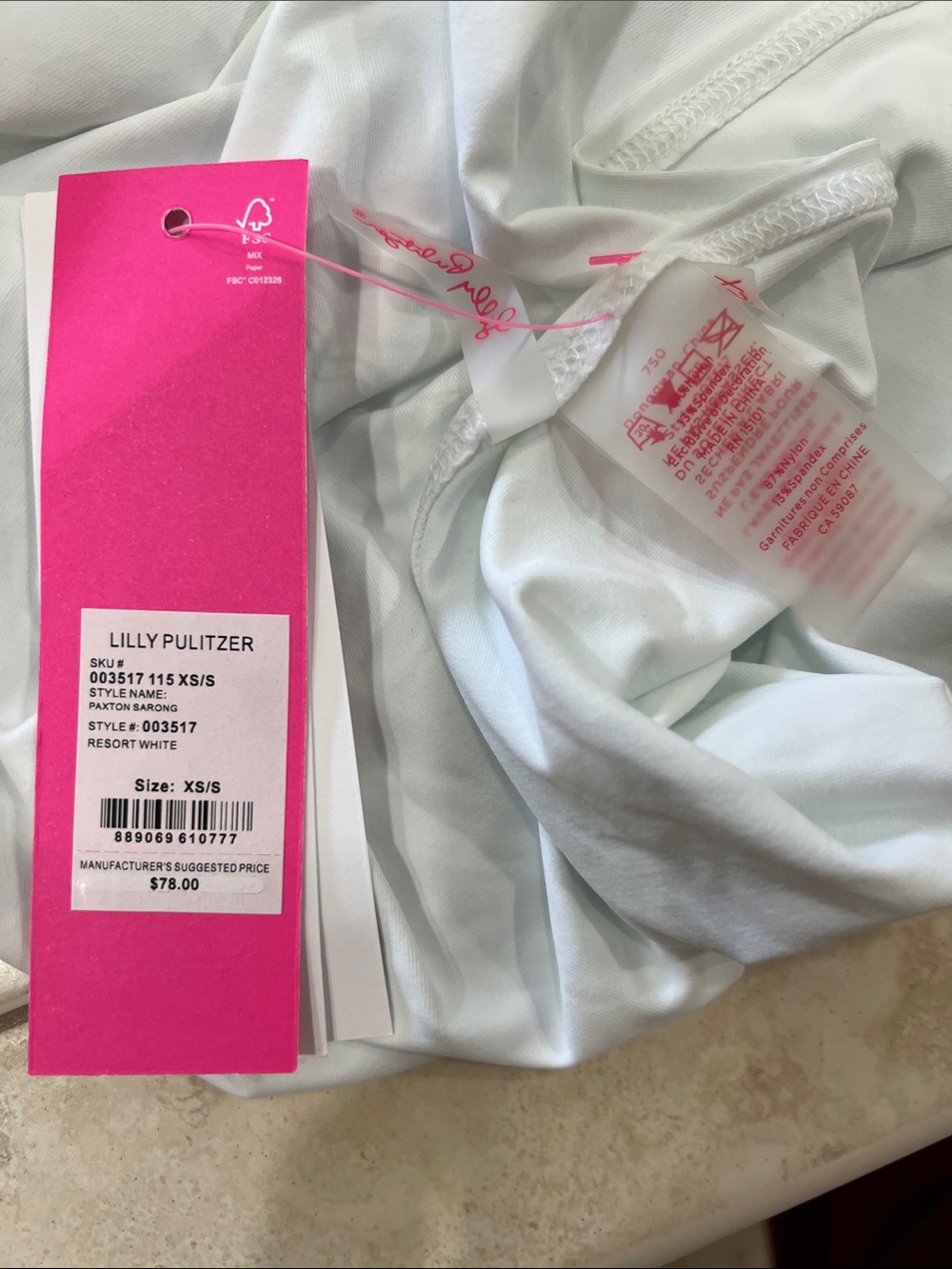 Lilly Pulitzer Light Mint and White Sarong Bathing Suit Cover Up